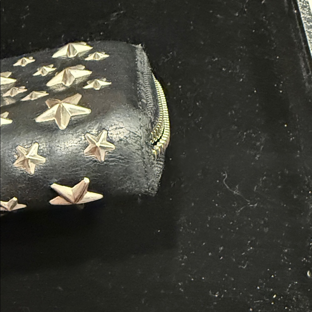 Jimmy Choo Black Wallet with Silver Star Studs - Picture 15 of 16